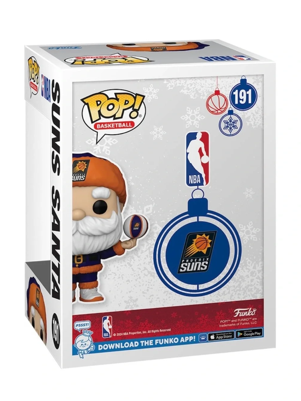 Funko Pop! Suns Santa Phoenix Suns Orange, White, Purple Vinyl Figure
